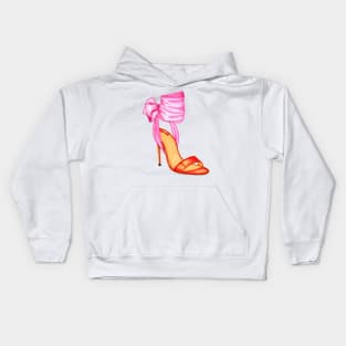 Pink Orange Women's Open Toe Heels Kids Hoodie